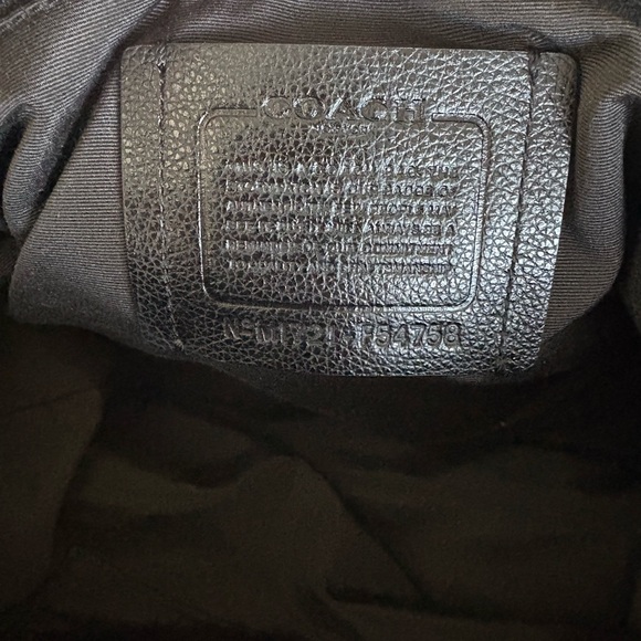 Coach Black Leather Tote with Silver Hardware - Picture 9 of 11